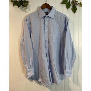 Pronto Uomo Non-Iron Classic Fit Light Blue Dress Shirt 16.5 32/33 100% Cotton
